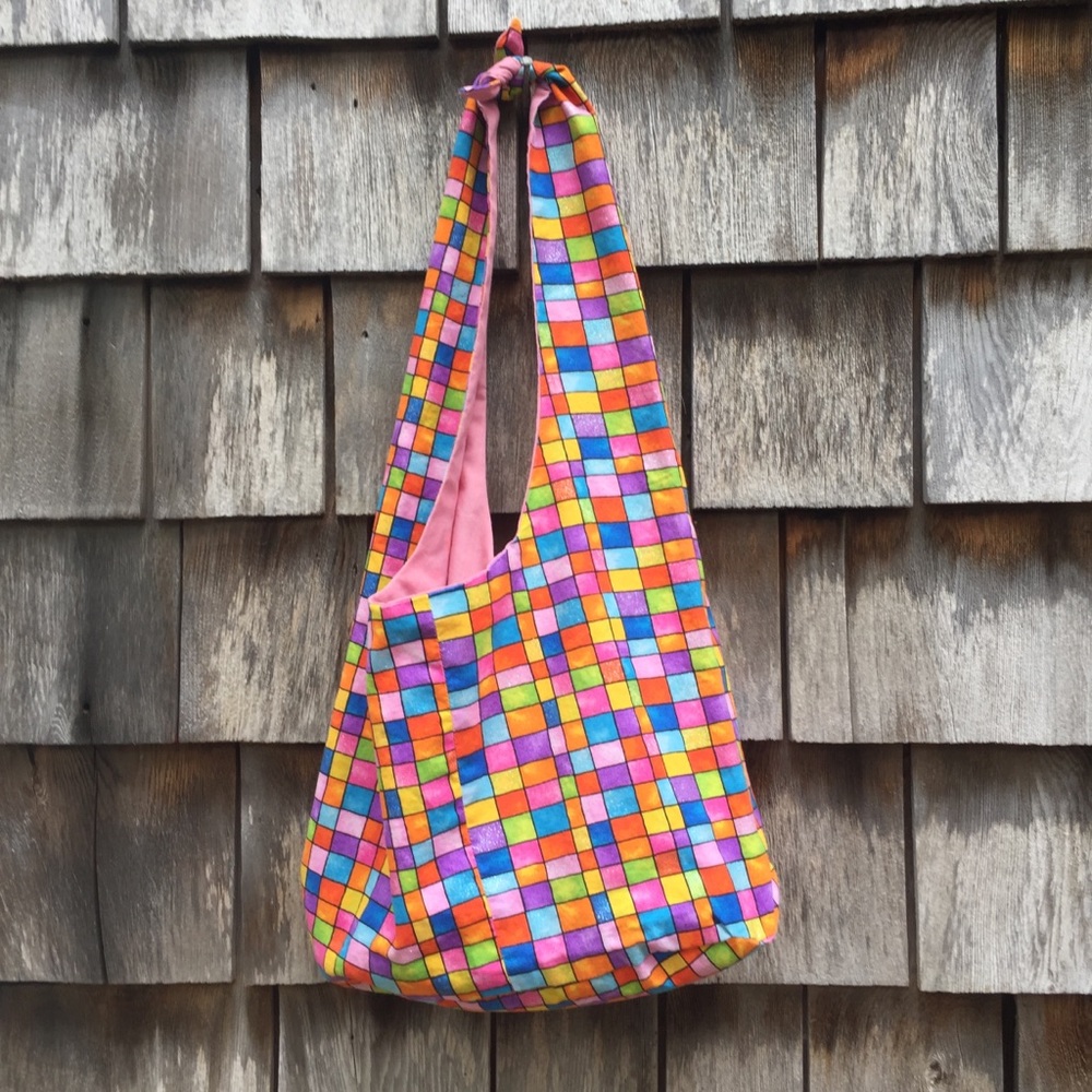 Colorful Reversible Sparkle Summer Beach Tote Bag